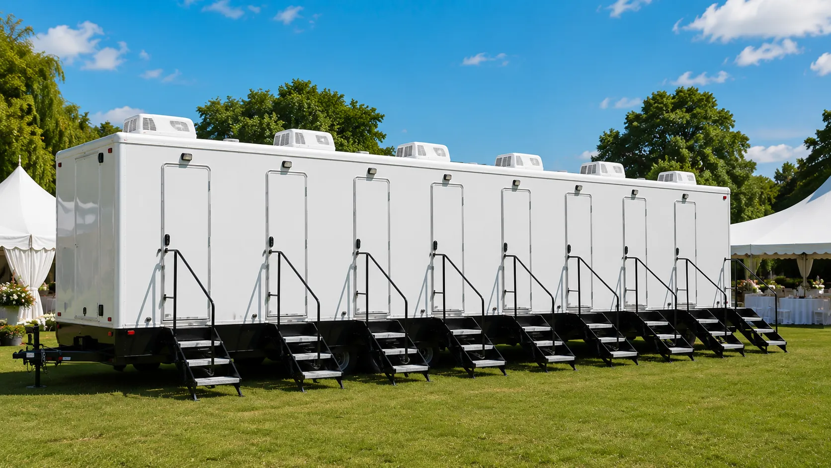 8 Stall Restroom Trailer in Evanston, IL